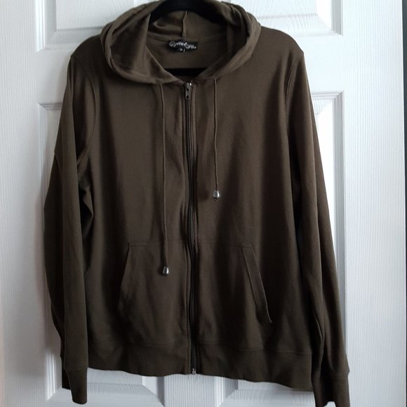 Plus Dark Green Full Zip Hoodie - Picture 1 of 9